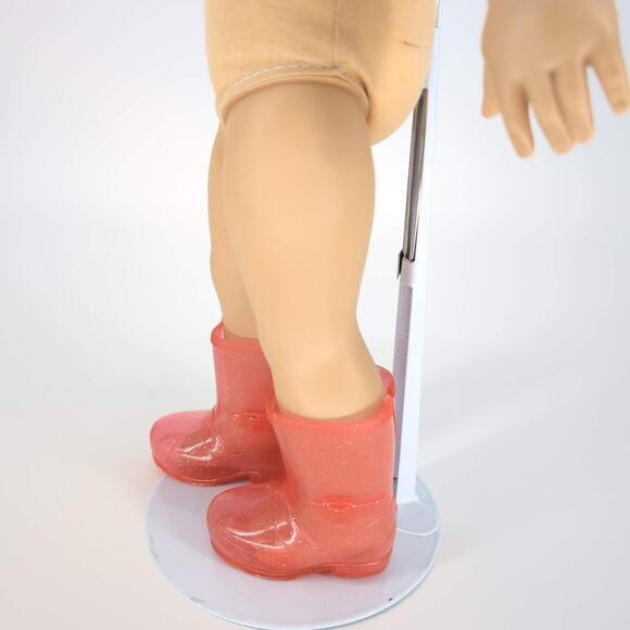 Unbranded Midcalf Height Salmon Pink See-Through Glitter Rainboots / Jellies GUC - Picture 5 of 15